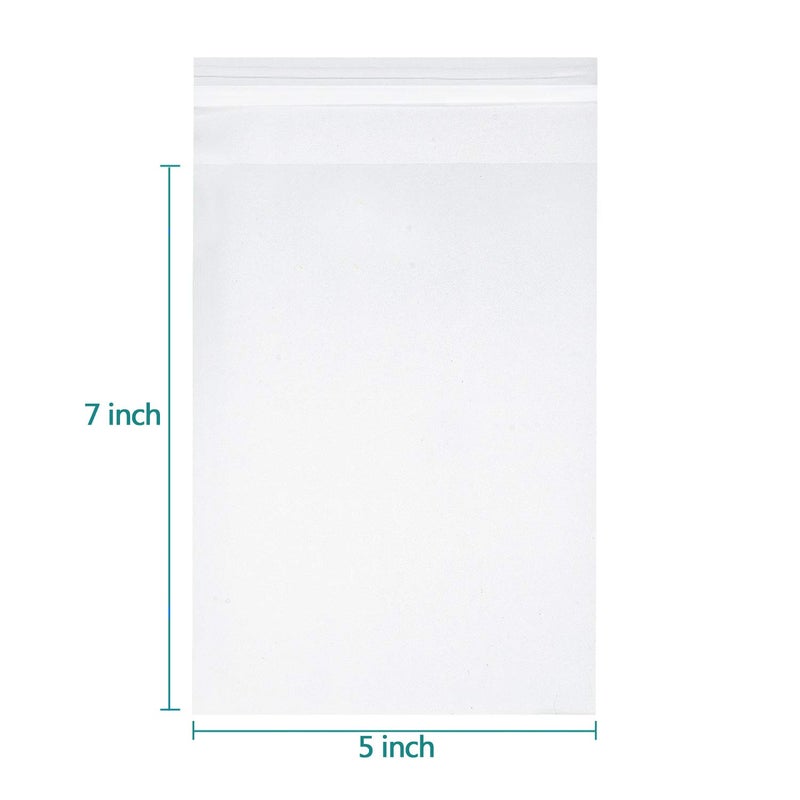 joybest 1000 Pack - 5 x 7 Inch Clear Cellophane Bags, Self Sealing Cello Plastic Poly Bags for Cookie, Treats, Candy, Bakery, Party Favors - Image 2